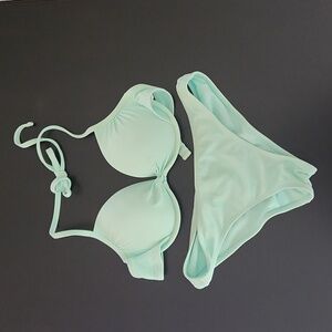 Ruched mint bikini